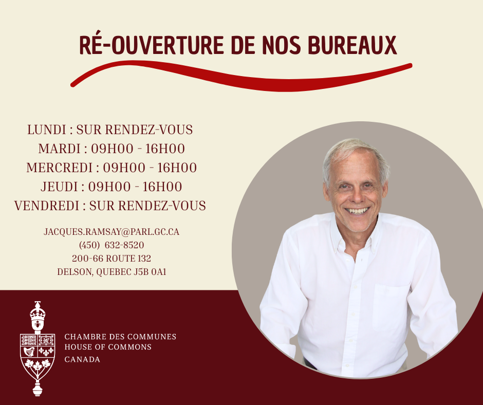 Réouverture de nos bureaux